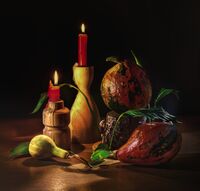 Вечерен натюрморт със свещи; Коментари:14