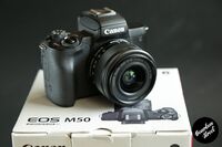 Canon M50 WiFi + 15-45IS STM [Отличен] За Снимки Влогване Стриймване