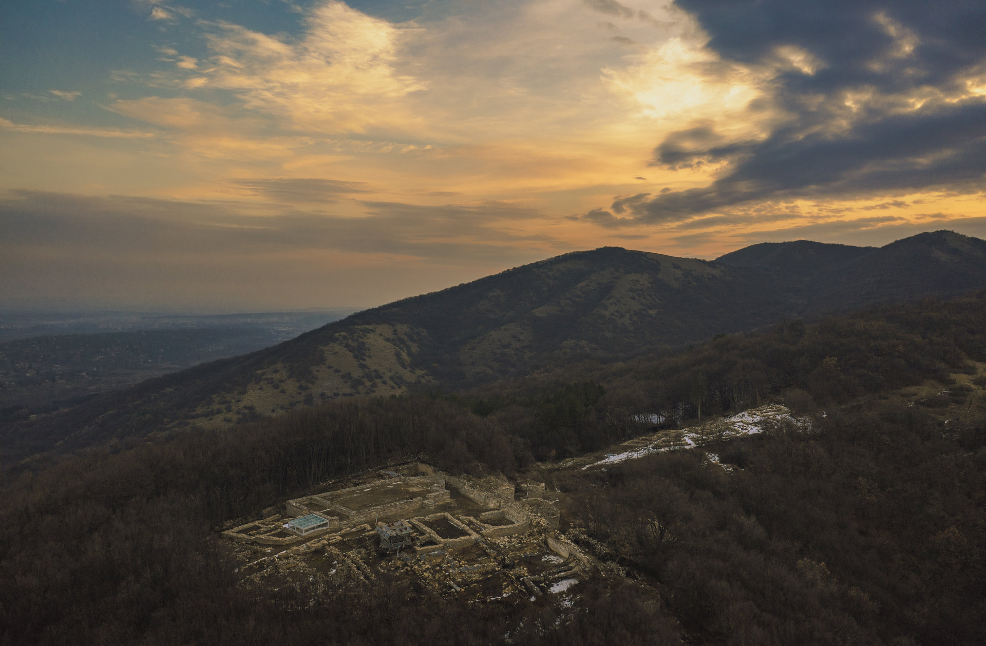 Руините на Мисионис след облачен изгрев от Kolyo Kolev - kskaerialcinematography