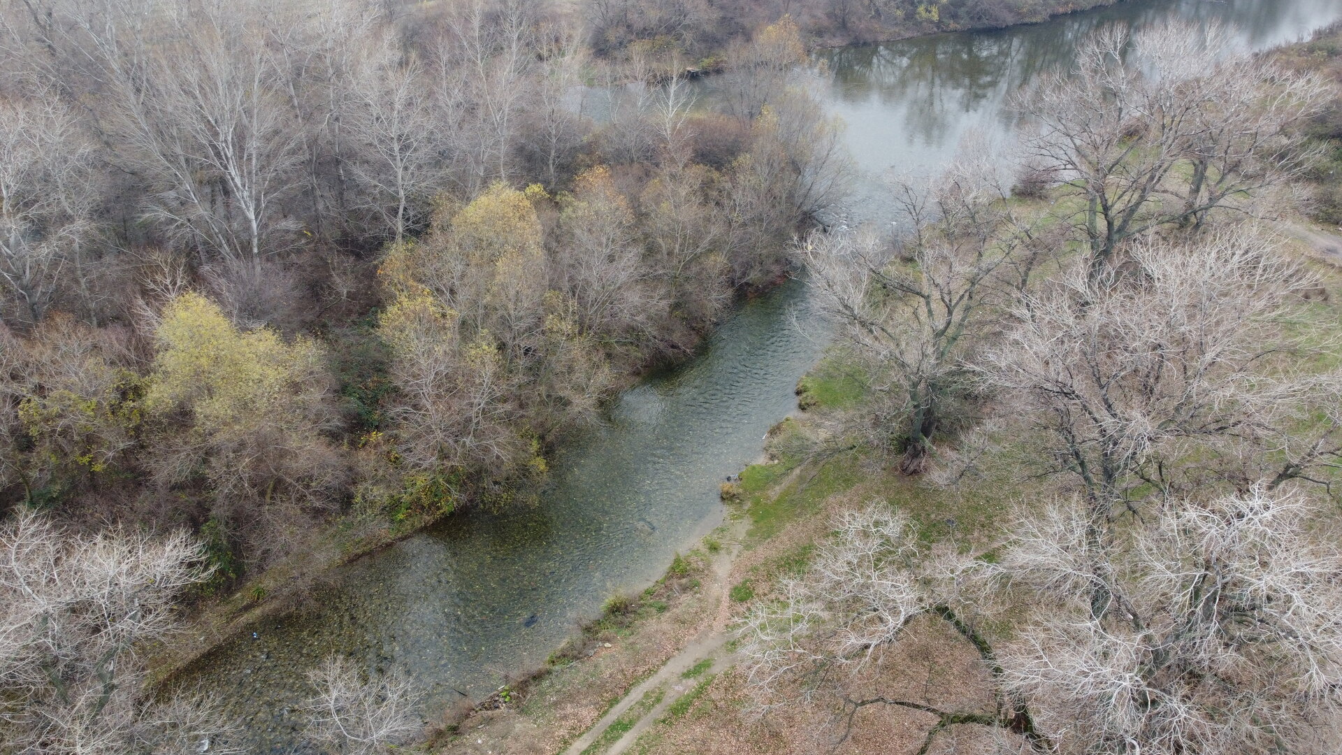 Река Въча и Куртово Конаре от високо - Дрон фотография - Зима от Petci - pipetko