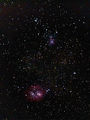 M8 (Lagoon Nebula), M20 (Trifid Nebula), M21 ; comments:15