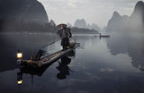 Mr Huang Yue Chuang fishing on Li River, Guanxi, China ; comments:123