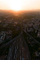 Sunset over the trains ; No comments