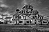 Патриаршеска катедрала „Свети Александър Невски“ по залез ЧБ ; Коментари:2