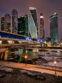 Skyscrapers at night in Moscow City ; comments:4