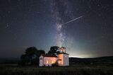 Milky Way and Delta Aquariids meteor over St. Peter and Paul Chapel ; comments:3